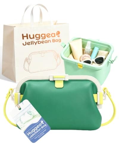 Silikon strandveske med stropp, vanntett flytende tote Green Small