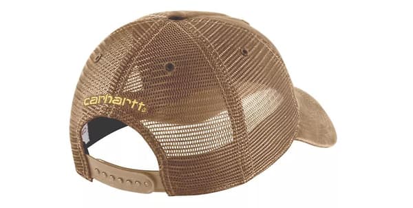 Carhartt 100286-476 Dark Khaki Canvas Mesh-Back Caps for men, One Size