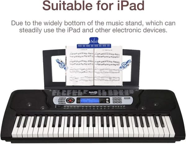Notställ, kompatibelt med Yamaha-keyboard, notställ med 4 notklämmor