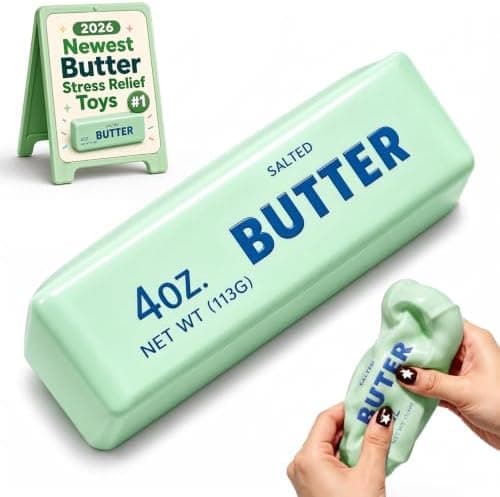 Krämig Smör Squishy ASMR Pärlfylld Långsamt Stigande Klämleksak Grönt Smör Green Butter