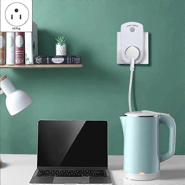Fjernkontroll, 6 stk trådløst smart elektrisk stikkontaktsett for lamper vifter små apparater lang rekkevidde EU-plugg