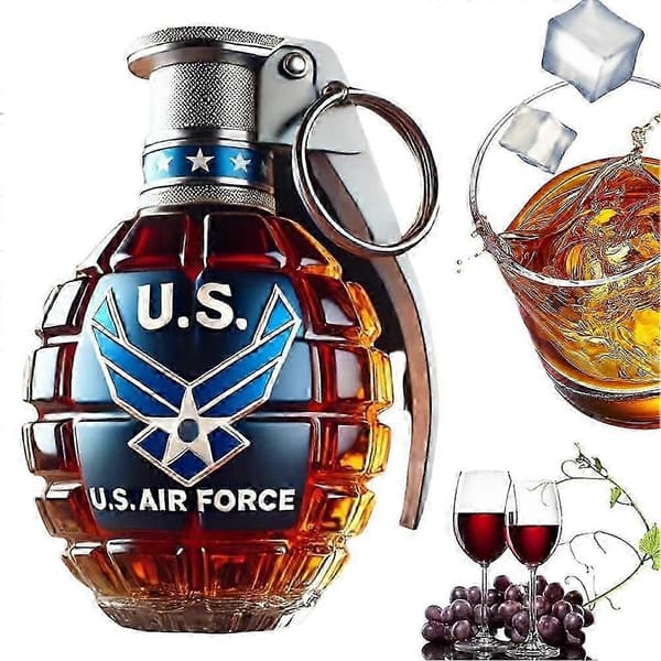 Ny hög borosilikat granatformad whiskyflaska Navy