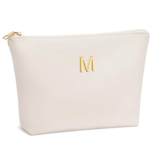 Kvindegaver Piger Initial Makeuptaske Kosmetisk Rejsetoilettaske Beige M