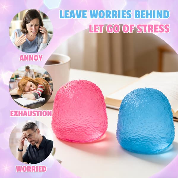 2 STK Squishy Fidget Stressbolde, Gumdrop Sensorisk Legetøj til Børn og Voksne, Super Solid Klemmebold, Angstlindrende Slik Fidget Legetøj til Hjemmet Gumdrop Squishy