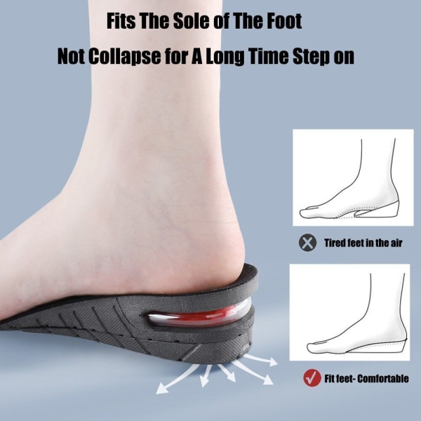 Eight Increase Insole Height Invisible Lift Adjustable Heel Lifting Inserts Shoe