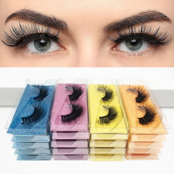 5Pairs 3D Mink Wholesale Eyelashes Lashes Handmade Fluffy Dramatic Lashes Cruelty Free False Eyelashes Makeup Lashes