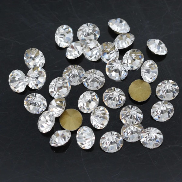 Wholesale ss1-ss47 Czech crystal Clear pointed back Round rhinestones beads Stones Glitter Beads For Jewelry Nail Making DIY