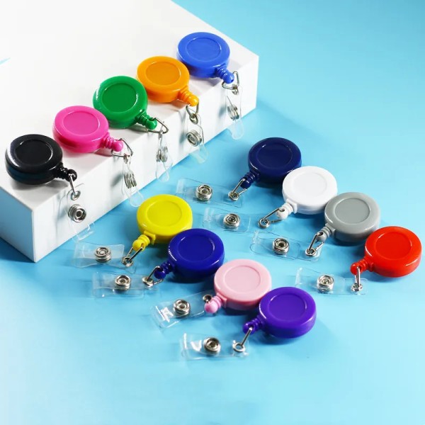 26 Colors Retractable Pull Badge for Name Badge ID Card Id Badge Reel Nurse Badge Card Holder School Supplies Office Accessories