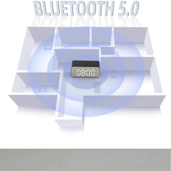 LED Digital Alarm Clock with Bluetooth Speaker Temperature FM Radio Display Support TF Card Player Bedroom Office Decor