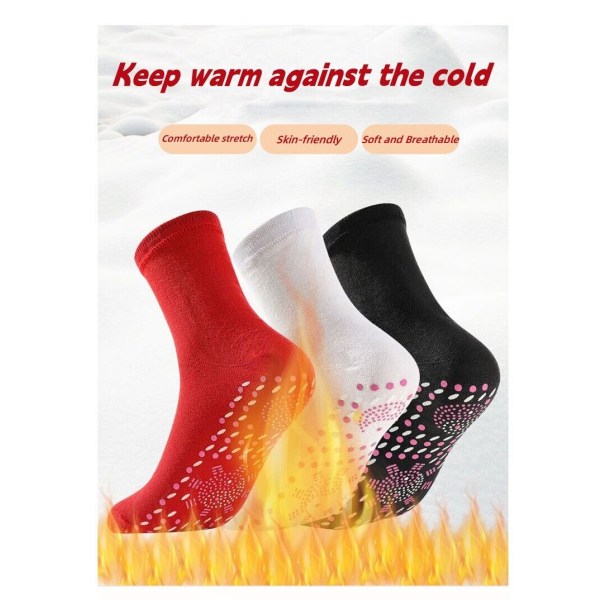 5 Pairs Winter Self-Heating Socks Tourmaline Slimming Mid-calf Sock Warm Thermal