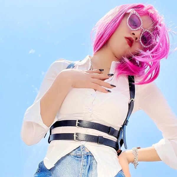 Women Fashion Harness Belt Waist Leather Harness Belts Suspenders for Women Punk Gothic Waist Adjustable Harness Belt Accessorie