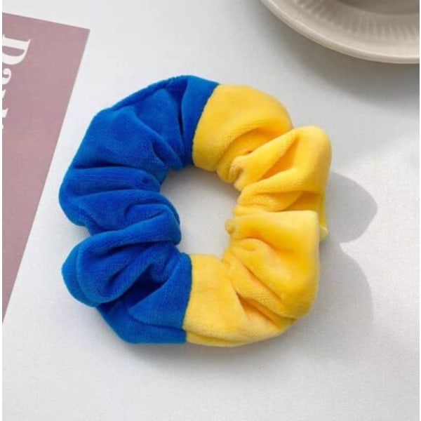 Large Yellow,blue Ukraine Colours Satin Hair Scrunchie,Hair Bobble,Hair Elastic