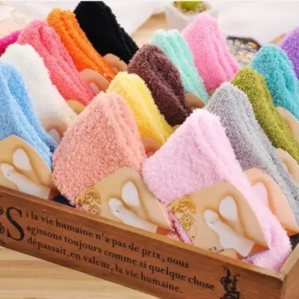 1 Pairs Cute Mink Velvet Socks for Women Girls Autumn and Winter Thicken Thermal Coral Velvet Sleep Plush Floor Plush Socks