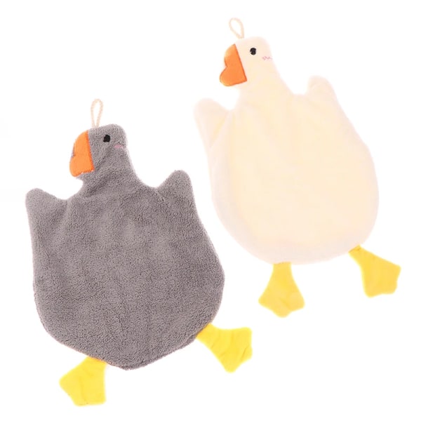 Creative Cute Duck Hand Towes Kitchen Bathroom Hand Towel Ball with Hanging Loops Soft Absorbent Microfiber lazy rag wipe Towel