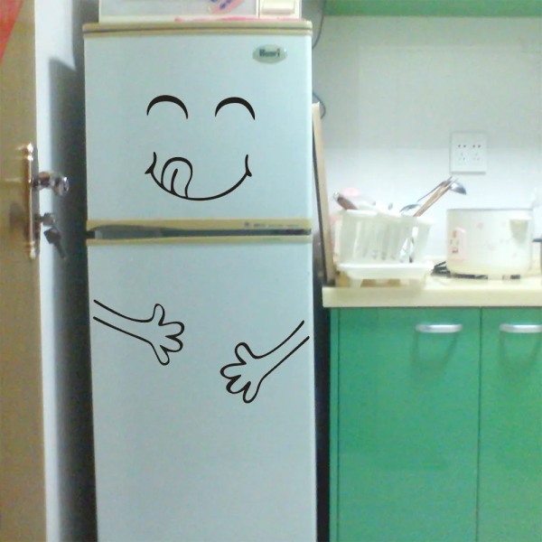 Cute Sticker Fridge Happy Delicious Face Kitchen Fridge Wall Stickers Art Cute  Wall Stickers Refrigerator home decortion