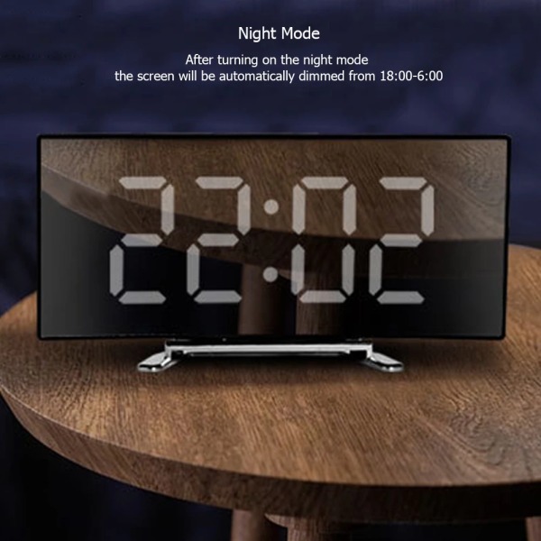 Creative Desk Alarm Clock 6inch Large Display Electronic Alarm Clock USB Charging/Battery Powered Mute for Home Office Dormitory