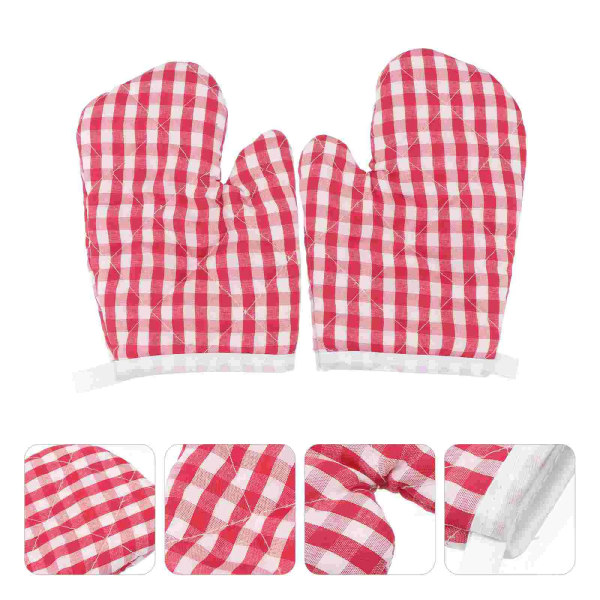 Kids Oven Mitts Heat Resistance Hand Hot Pot Holder Cooking Pinch Mitt Microwave for Home Kitchen Supplies 2pcs