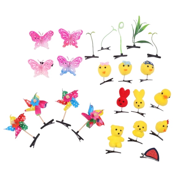 8pcs  Cartoon Little Yellow Duck Hairpin Spring Hair Accessories Headdress Children Gift Funny Christmas Decoration