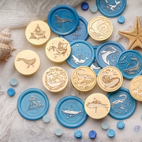 Blue Whale Wax Seal Stamps Fire Lacquer Dolphin Sealing Stamp Head For Scrapbooking Cards Wedding Invitation Decoration