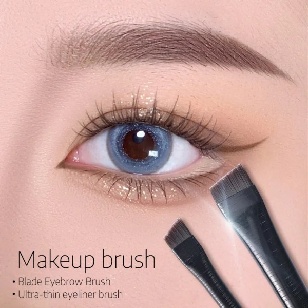 2pcs Makeup Brushes Set Eyebrow Eyeliner Brush Small Angled Blade Liner Brow Contour Brush Beauty Cosmetics Eyeliner Tool