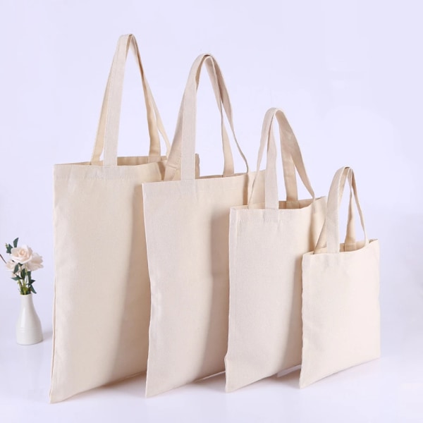 5 PCS Large Capacity Canvas Tote Shoulder Bag Fabric Cotton Cloth Reusable Shopping Bag Eco Tote Bag Casual Beach HandBag Daily