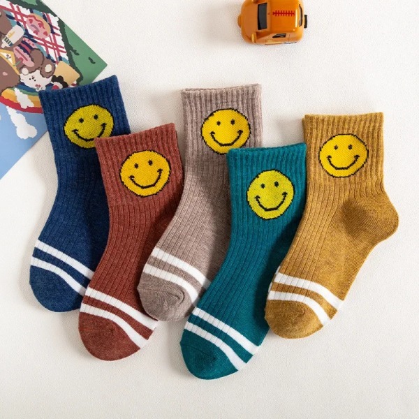 5 Pairs Baby Boys Winter Socks Cartoon Bear Kids Spring Autumn Cotton Breathable Keep Warm Floor Anti-skid Girls Socks