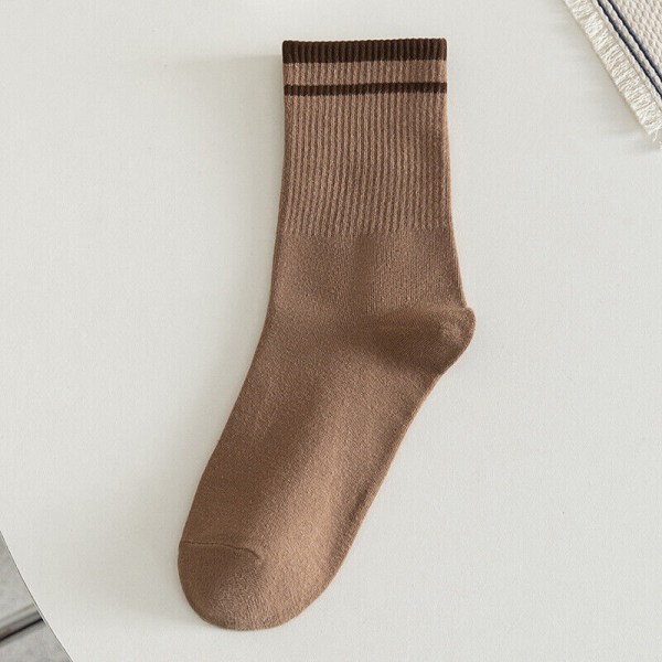5 Pairs Summer Autumn Cotton Stripe Thin Sweat Absorbing Medium Socks