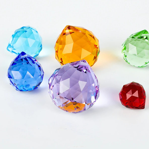 20MM Crystal Ball Clear Prism Suncatcher Colorful Chandelier Pendant Rainbow Maker Sun Catcher DIY Bead Curtain Hanging Ornament