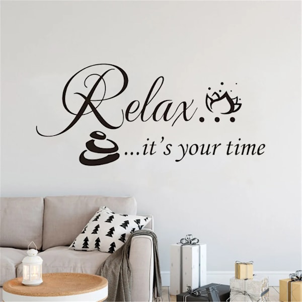 Relax It's Your Time Spa Beauty Salon Wall Art Stickers Wall Decals Home Diy Decoration Removable Room Decor Wall Stickers