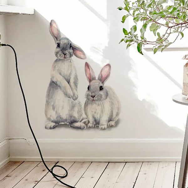 Cute Animals Rabbits Fox Bird Wall Stickers Children's Kids Room Decor Living Bedroom Home Decoration Wallpaper Removable Decals