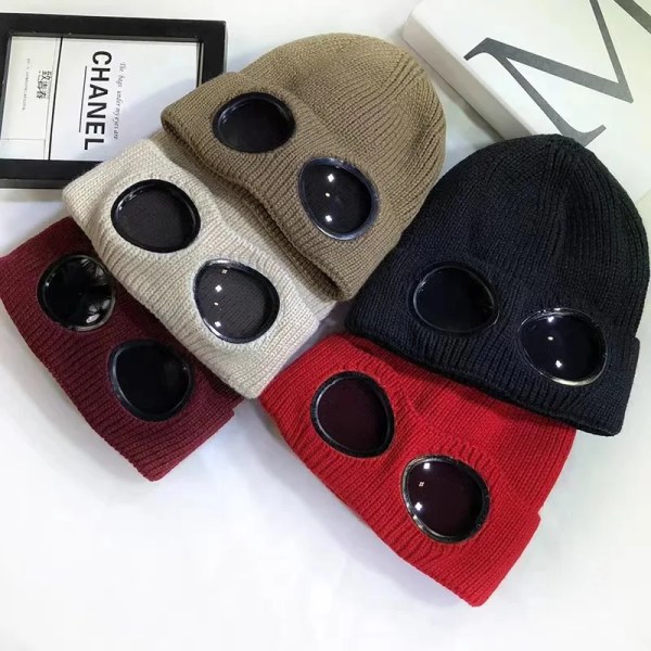 Warm Ski Mask Hats Caps Autumn Winter Acrylic Solid Thicken Knitted Hat Ear Protection Woolen Hat Outdoor Hat