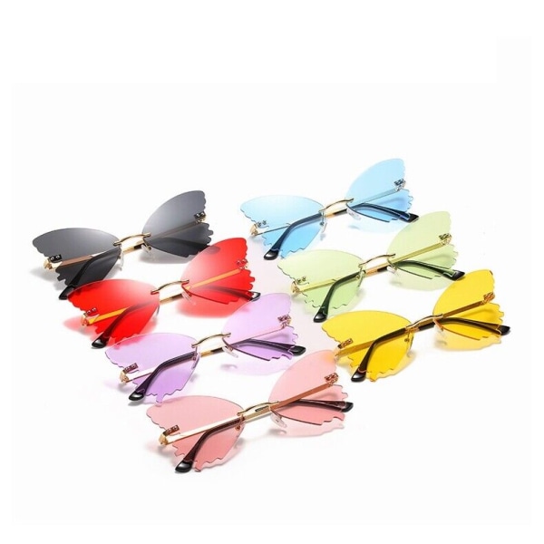 Personalized Butterfly Sunglasses Womens UV400 Rimless Shades H