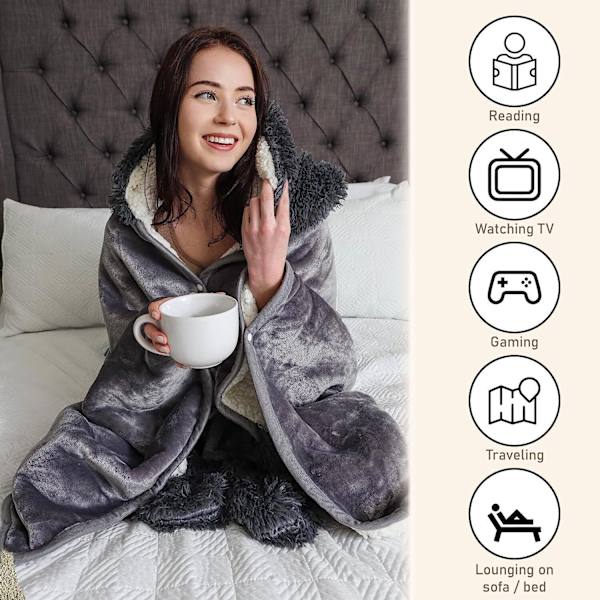 Penguin Wearable Hooded Blanket - Warm & Cozy Oversized Blanket Hoodie