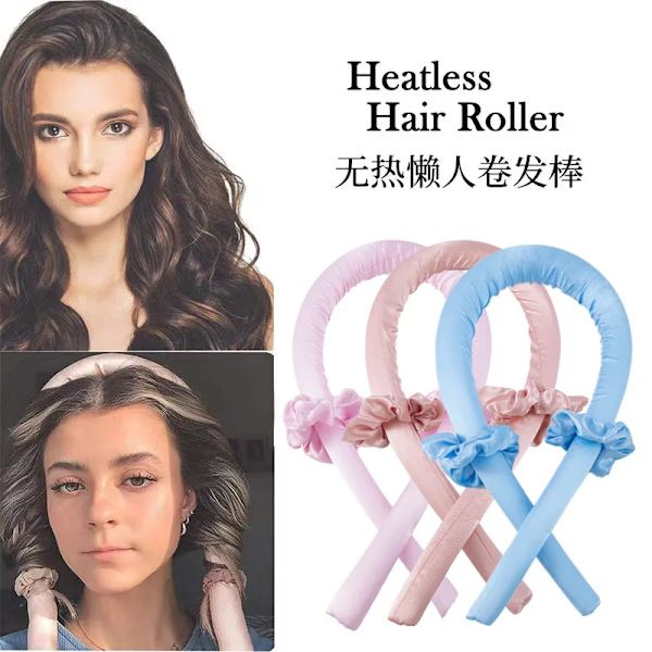 Heatless Hair Roller Curling Rod No Heat Silk Curls Ribbon Hair Rollers Sleeping Soft Headband Lazy Curler Silk Curling Wand