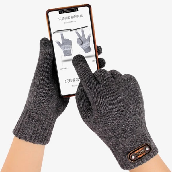 Autumn Winter Men Knitted Gloves Touch Screen High Quality Wool Solid Color Gloves Men Mitten Warm riding driving fleece gloves