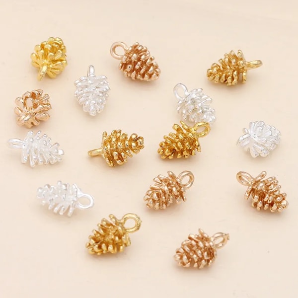 20pcs/lot 12*7mm Alloy Bijou Pinecone Pendants Charms DIY Earrings Necklace Making Jewelry Accessories Parts Decoration     0202