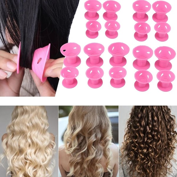 10pcs/20pcs set Soft Rubber Magic Hair Care Rollers Silicone Hair Curler No Heat No Clip Hair Curling Styling DIY Tool