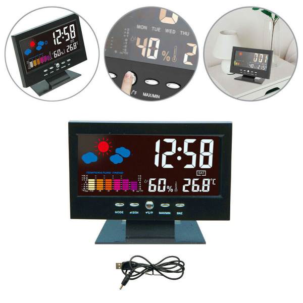 Digital LCD Alarm Clock Alarm Table Clock Radio Alarm Clock Temperature Display Calendar Clocks-