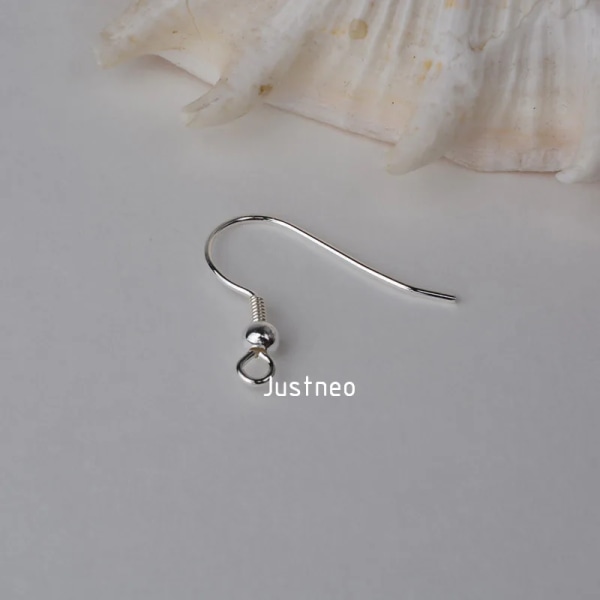 Solid 925 Sterling Silver Earring Hooks with Coil and 3 mm Ball Beads ,1pair