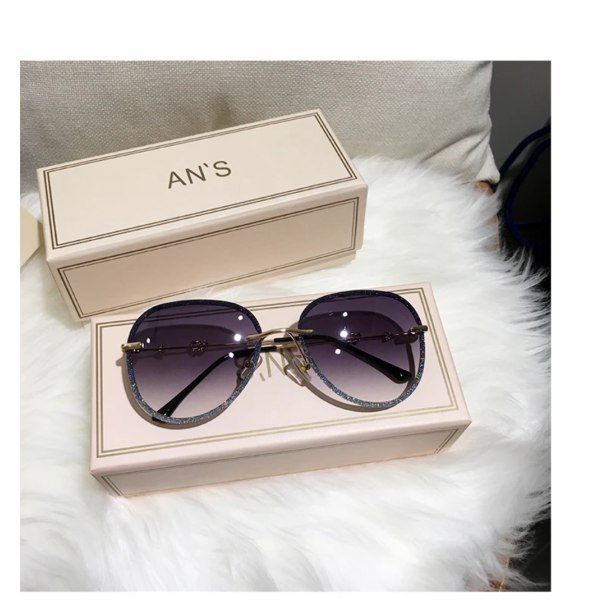 Sunglasses For Women Fashion 2021 Sparkling Frame Of Eyewear Gradient Color UV40