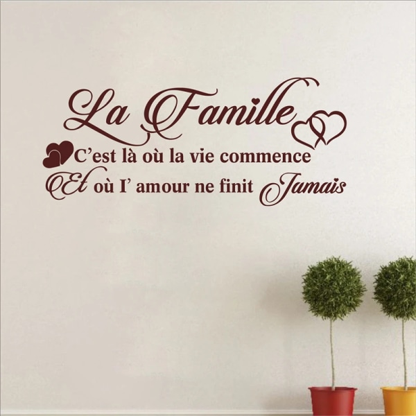 French La Famille Vinyl Mural Wall Decals Sticker France Family Decor Wall Art Decals Home Living Room Bedroom Wall Decoration