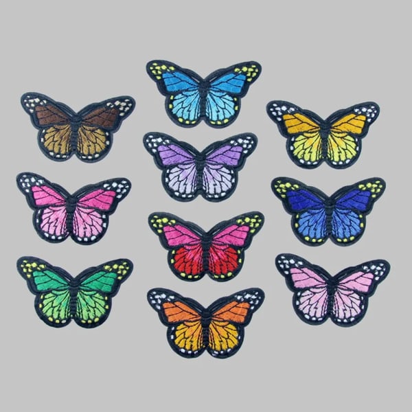 10PCS/Lot Butterfly Patches For Clothing Embroidery Sew Iron On Patches Fabric Clothes Sticker Applique DIY Ornaments Decorative