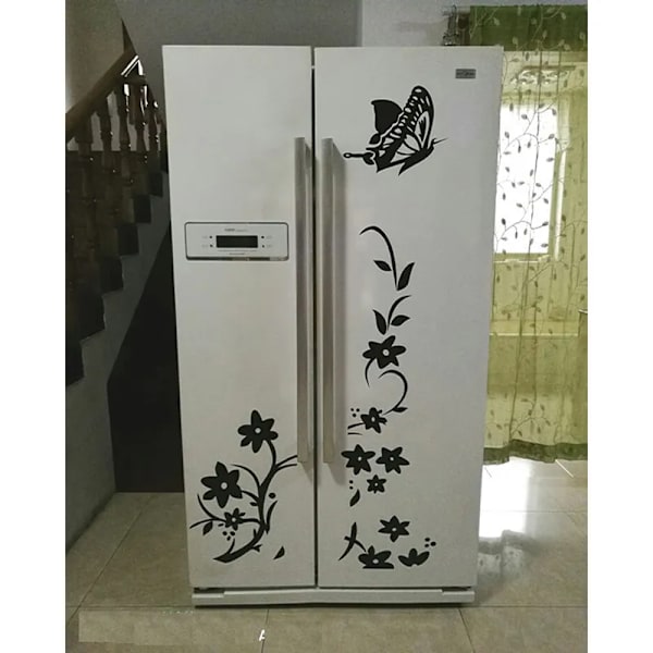 High Quality Creative Refrigerator Black Sticker Butterfly Pattern Wall Stickers Home Decoration Kitchen Wall Art Mural Decor black