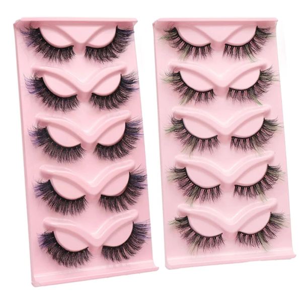 Mink Lashes 5 Pairs Dramatic 3D Mink False Eyelashes Natural Fluffy Fake Lashes Reusable Makeup Messy Cilios Faux Cils