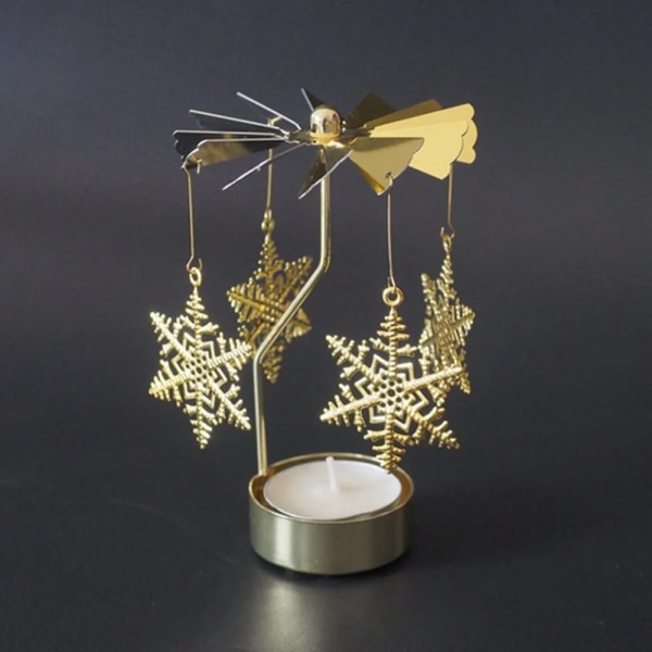 Go-round Candlesticks Rotating Romantic Spinning Carousel Tea Light Candle Holder Christmas Decor Lighting Owl Cat Reindeer Tree