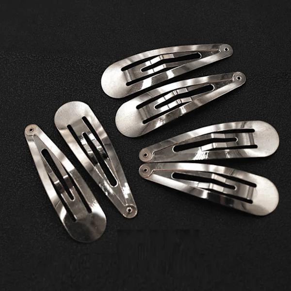 40pcs Silver Metal BB Hair Clips Girls Y2K Punk Drop Shaped Hairpins Hairclips Barrettes Cute Headdress DIY Hair Jewelry Making