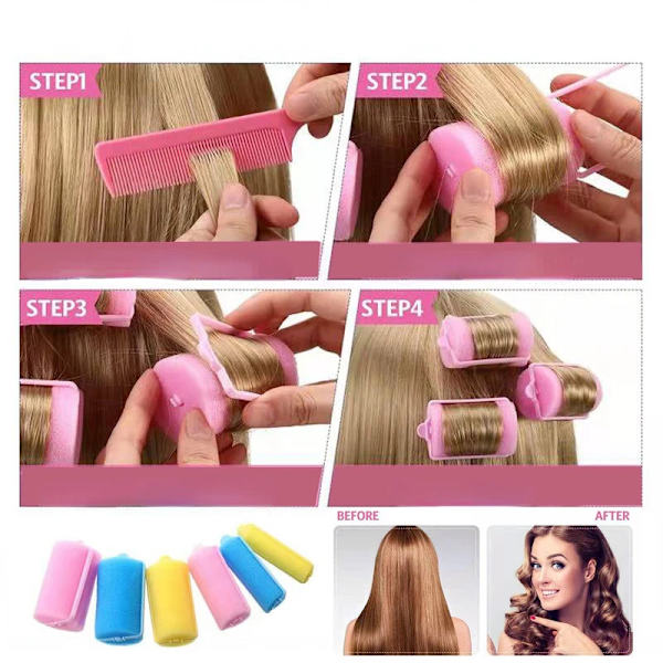 12pcs Magic Sponge Foam Hair Rollers Styling Curlers Cushion Salon Hair Salon For Barber DIY Curls Diameter 1.5/2/2.5/3/3.6cm