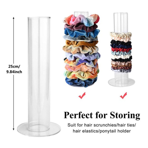Acrylic Scrunchie Holder Stand Girl Clear Scunchy Tower Hair Tie Holder!!i-