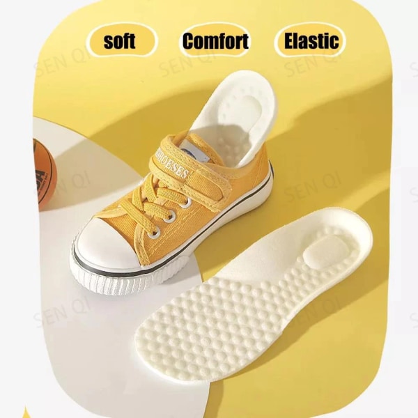 A Pairs Kids Memory Foam Insoles Children Orthopedic Breathable Flat Foot Arch Support Insert Sport Shoes Running Pads Care Tool