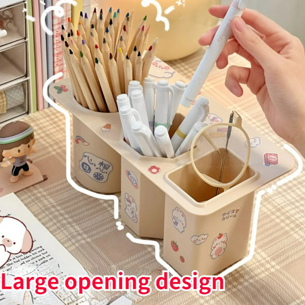 Ins Desk Pen Holder Organizer Free Punch Desktop Cute Storage Rack Desk Stationery Storage Box Tableside Japanese Pencil Box
